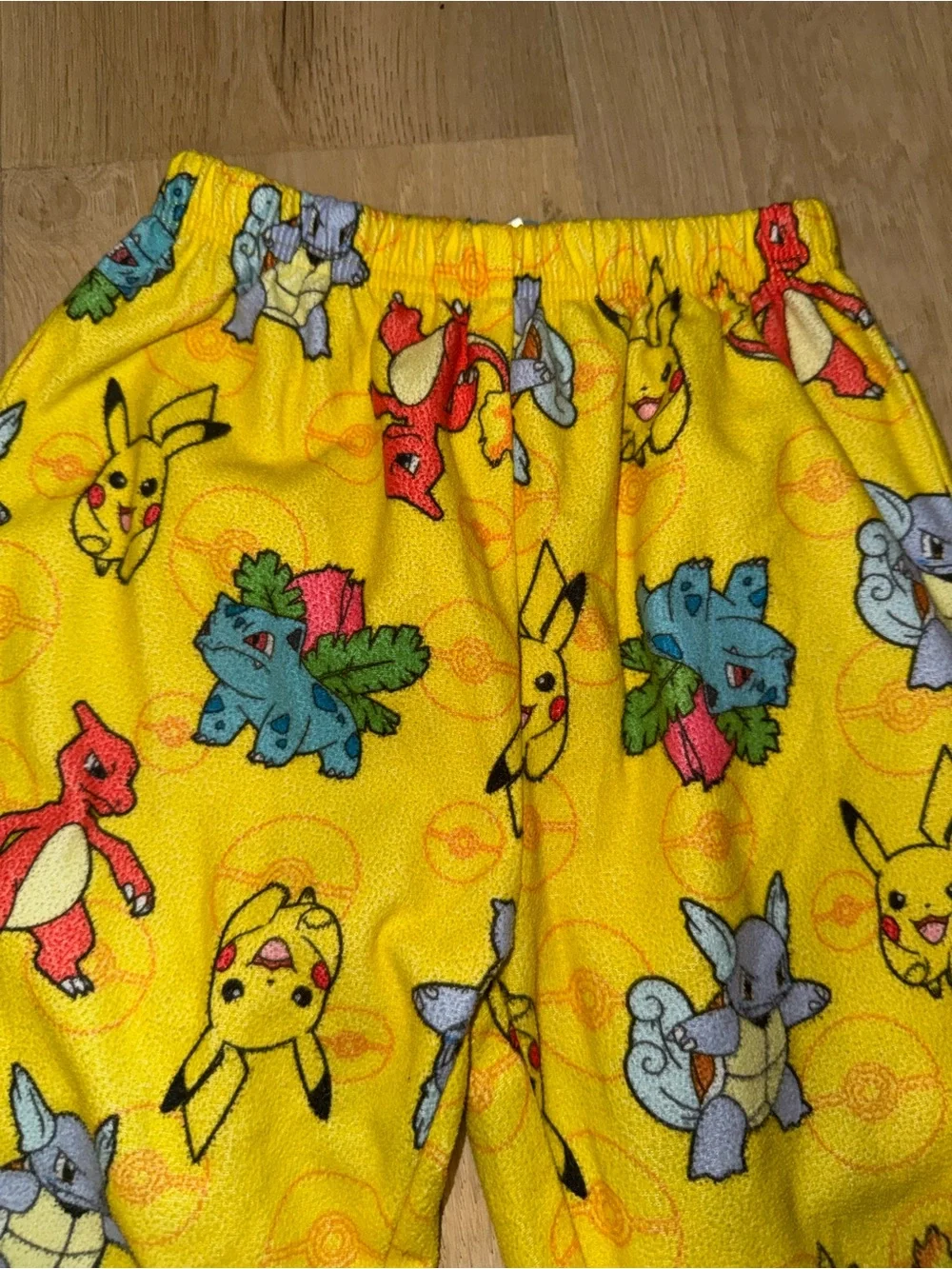 Yellow Pokémon-Print Kids Pajama Pants - Pikachu & Friends